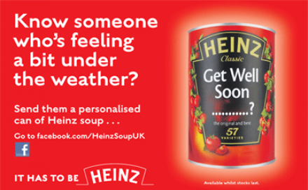 Personalisierte selbstklebende Etikette für Heinz-Dosen